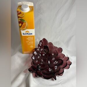 Purple glass, grape motif dish